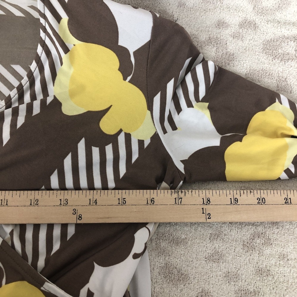 New York and Company dress women's size S brown white yellow floral geometrical - Picture 5 of 7